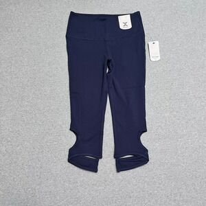 Xersion Pants Womens Small Blue Capri High Rise Fitted Pull On Activewear New